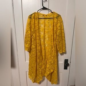 Torrid Yellow Lace Kimono 3X